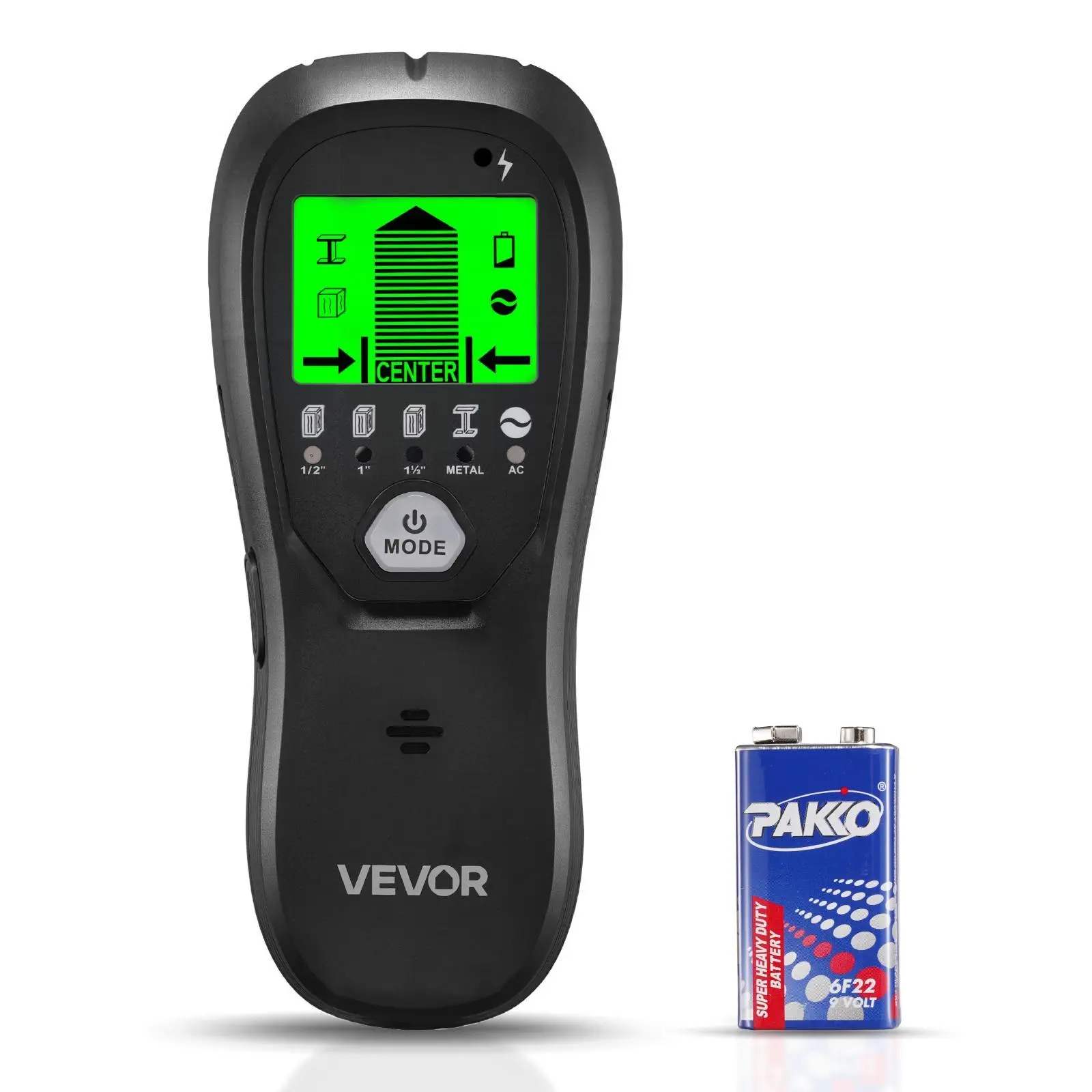【SummerFinds】VEVOR Stud Finder Wall Scanner,  , 5 in 1, Electronic Wall Stud Detector with Smart Sensor, High-Definition LCD Display and Audio Alarm, for the Center and Edge of Metal, AC Wire, Joists, Pipes, Black
