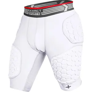 Exxact Sports Elite 5-Pad Adult Football Girdle for Men - Padded Compression Shorts, Mens Girdle Football with Cup Pocket