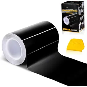 Gloss Black Vinyl Wrap 4 Inch x 20ft Air-Release Adhesive  Vinyl Tape Chrome Delete Wrap Roll DIY  Exterior Decoration Door Edge Guard  Detailing Paper 10CM x 6M