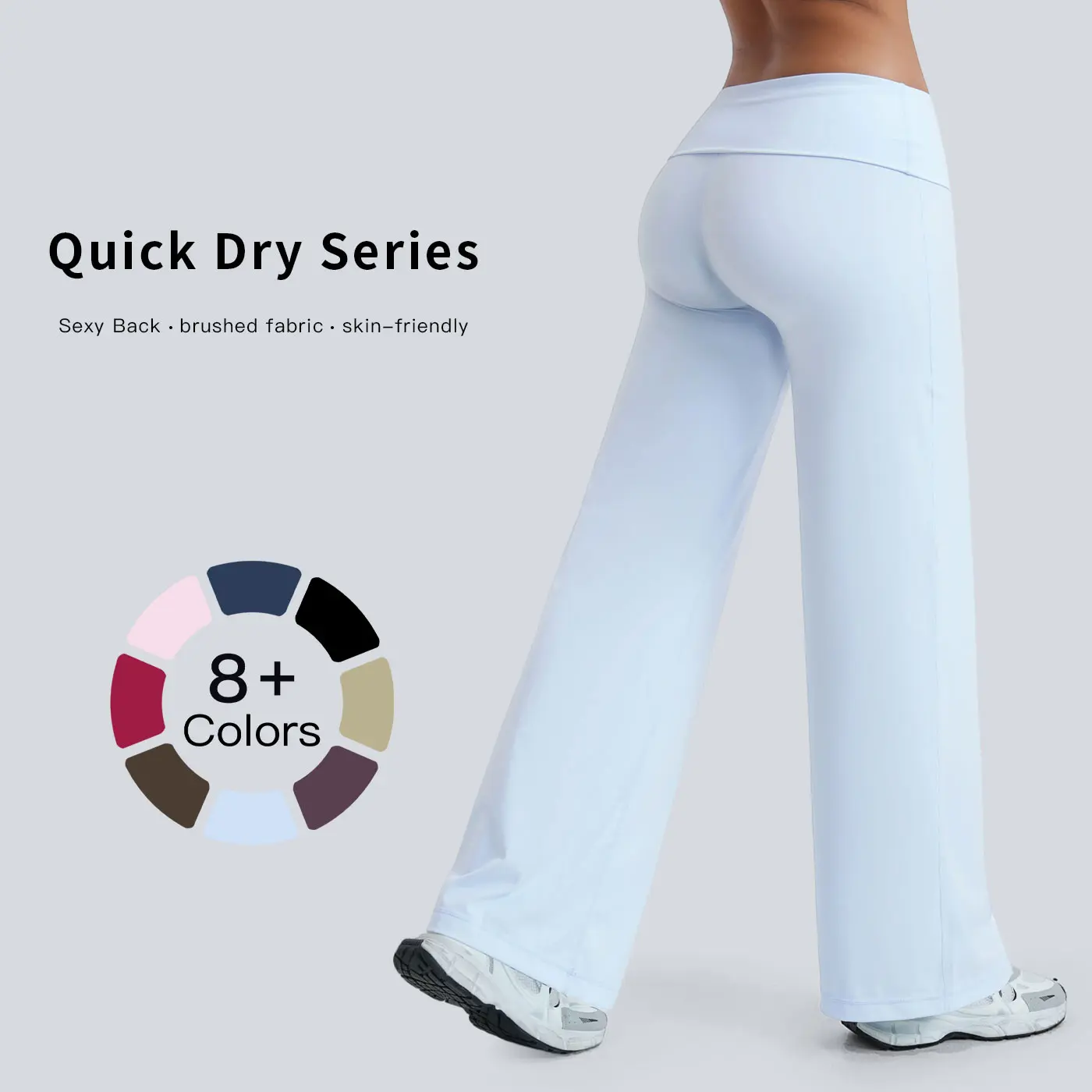 Tenwolf women’s casual athletic fleece-textured pants with a fold at the waistband, loose wide legs that flatter the figure—ideal for outdoor running and workouts, Sporty Chic, Universal, Foldover Pants, Sweatpants For Women, Baggy Sweatpants, Enhances Mo