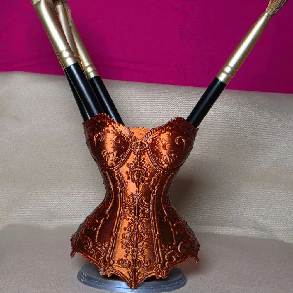 Vintage Corset Brush/Pencil Holder
