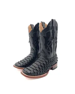 Cowboy Boot Phyton Black Matte