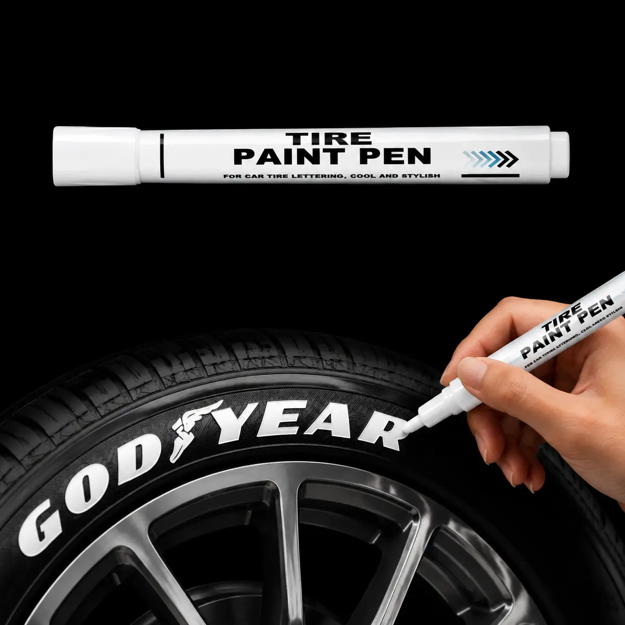 4-Pack Oil-Based Waterproof White Ink Markers - Long-Lasting Tool for Auto Rubber Tire Surfaces, DIY Scrapbooking & Stamping, Lettering, Personalization