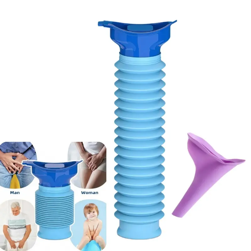 2026-Portable Urine Funnel for Women & Men, Lightweight Silicone Urine Funnels with Leak-Proof Design, Collapsible Emergency Travel Urinal Bottle, Portable Camping Toilet & Car Pee Bottle for Road Trips, Camping Supplies, Seniors, Kids