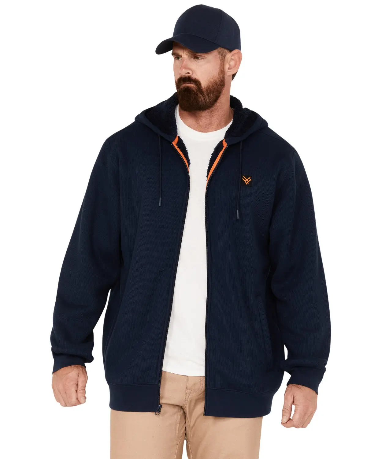 Hawx Men's Men'S Thermal Sherpa Lined Hooded Work Jacket - Hxfa23k23-Nvy
