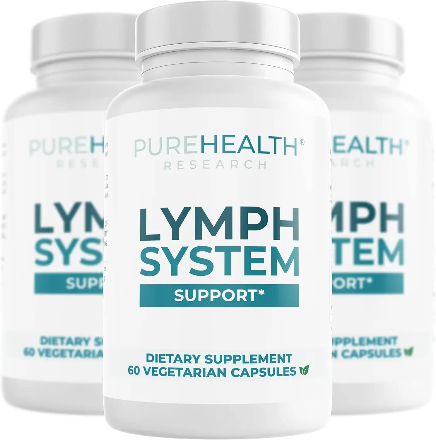 PureHealth Research Lymph System Support Dietary Supplement (3 Pack) - 90-Day Healthcare Supply, Natural Lymphatic Drainage & Detox for Swollen ft, Bloating & Water Weight