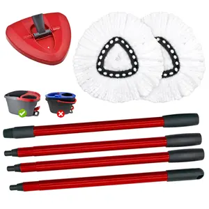 1 set Mop Set with Handle Base & Replacement Heads, Spin Mop Replacements, Compatible with Vlieda/o-Cedar Easy Wring Spin Mop 1-Tank System, Dust Cleaning Deeply, Home Cleaning Supplies, Christmas Halloween