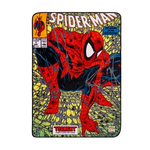 Marvel Comics Spider-Man Comic Book Cover Fleece Throw Blanket | 45 x 60 Inches