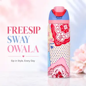 [Limited NEW 2026] Owala Birthday Bash Reveal UO Exclusive Hankies Print Insulated Water Bottle - Leakproof Flip Lock Lid, BPA-Free, Built-in Straw, Keeps Drinks Cold 24H/Hot 12H