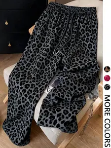 These  Leopard Print Pants are Cozy Loungewear Goals  Plush Sherpa Wide Leg Drawstring Lounge Pants