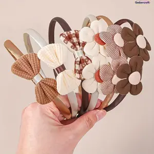 3Pcs Cute Bow and Floral Fabric Headbands for Women and Girls, Soft Stretch Princess Hair Accessories for Daily Wear, Makeup, Party, School, Spa and Gift Use