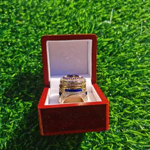 2024 New Baseball Championship Ring #5 with Wooden Display Box - Suitable for baseball enthusiasts, awarding ceremonies, gifts, and commemorative purposes, used for showcasing fashion and achievements