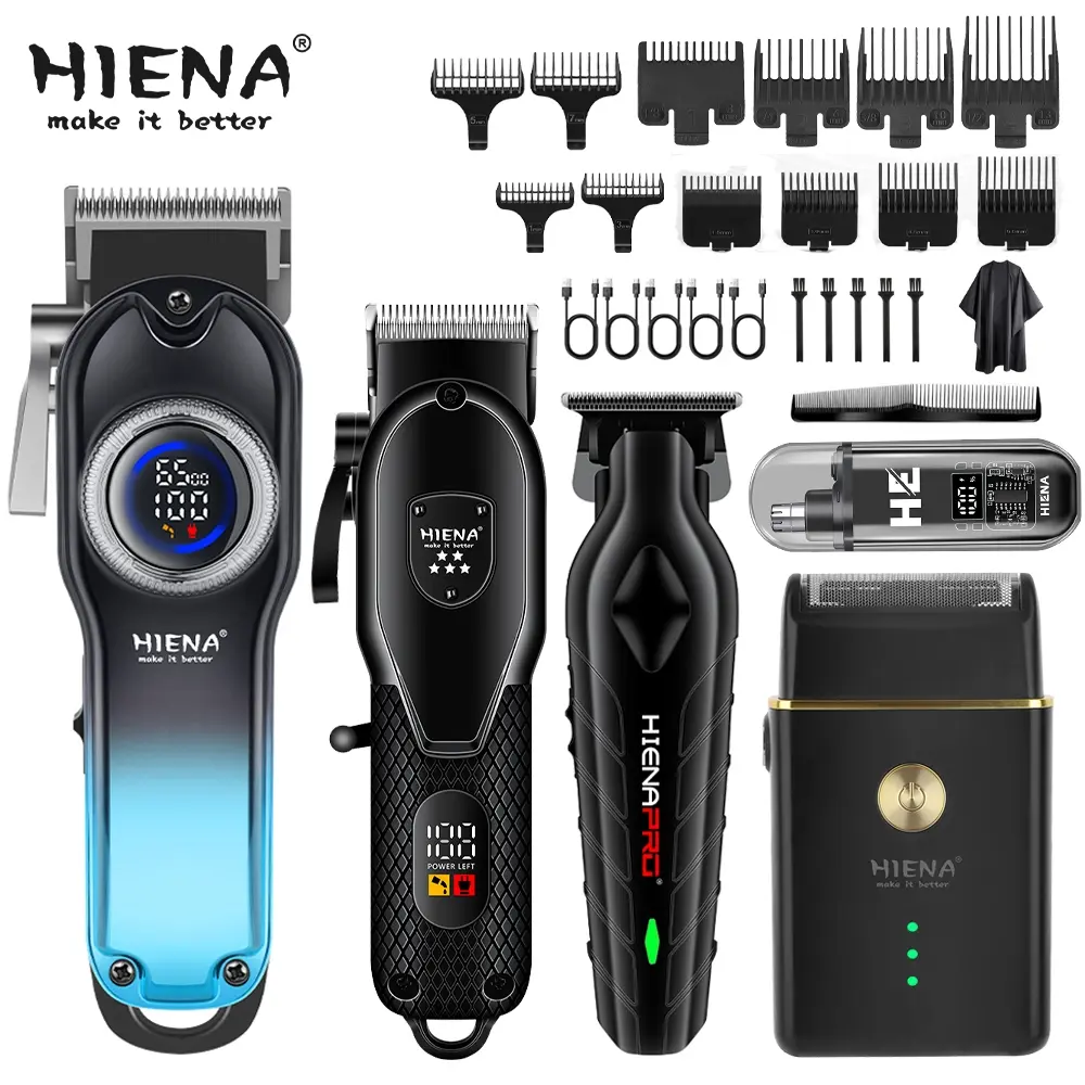 5-piece men's professional hair clipper kit, all styling trims, including wireless trimmer, cordless clipper, electric trimmer, Lithium trimmer, Rechargeable Hair Trimmer, which is used for precise styling and comes with a storage box, Haircut Set