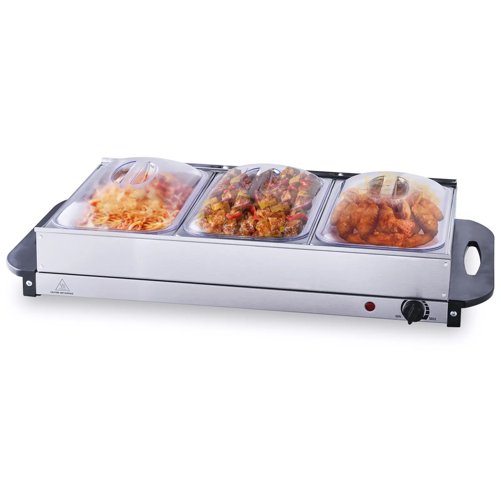 VEVOR Electric Buffet Server & Food Warmer, 25.6" x 15" Portable Stainless Steel Chafing Dish Set with Temp Control & Oven-Safe Pan, Perfect for Cater