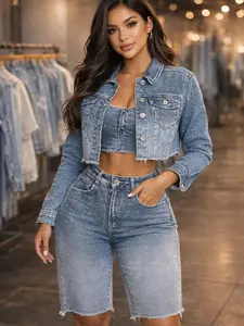 Riley Mix denim Bermuda Short