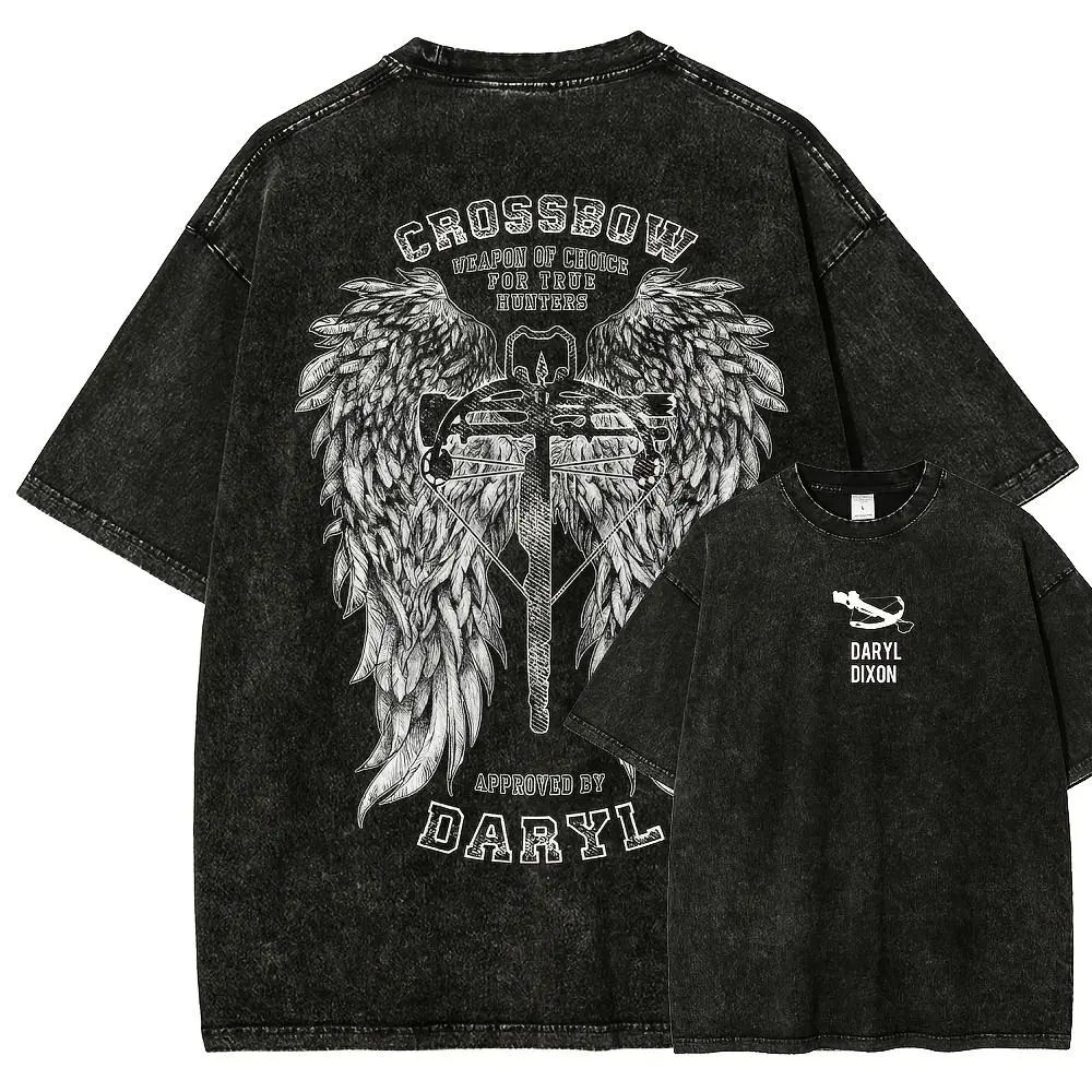 The Walking Dead Daryl Unisex Fit Washed T-Shirt fathersdaygift