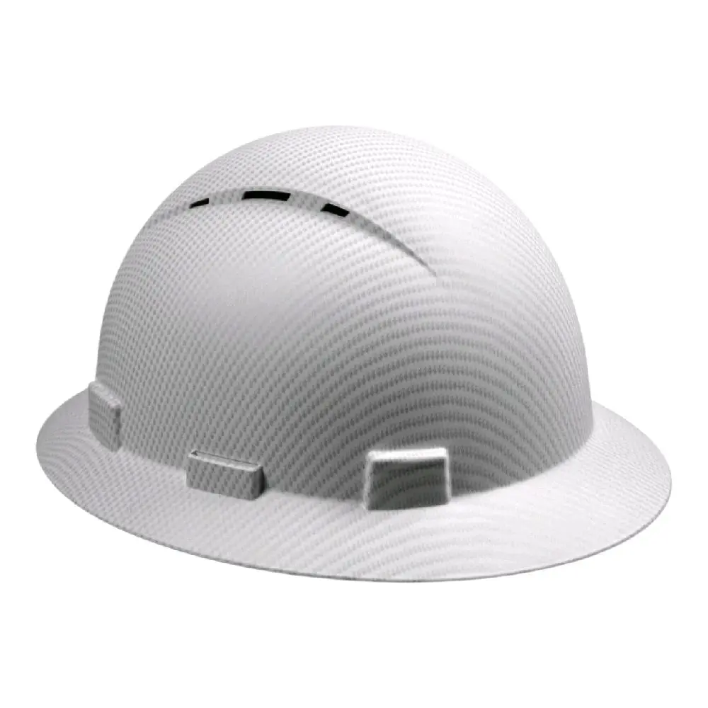 Unisex Full Brim Hard Hat Authentic Helmet - OSHA Compliant, Vented HDPE, Detachable Chin Strap, ANSI Z89.1 Adjustable 4-Point Suspension, High-Impact Penetration-Resistant Shock-Absorbing Gear (2 lbs, 12x11.5x7.5 in) for Construction Hazard Zones
