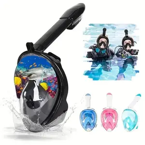 Full Face Diving Mask, Snorkel, Diving Gear, Anti-Fog & Anti-Leak Design, Includes Breathing Tube & Camera Bracket, Ideal for Scuba Diving & Swimming Adventures