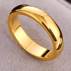 Simple 18k Gold Plated 4mm Engagement Ring, Proposal Ring, Bridal Wedding, Jewelry Gift, Party