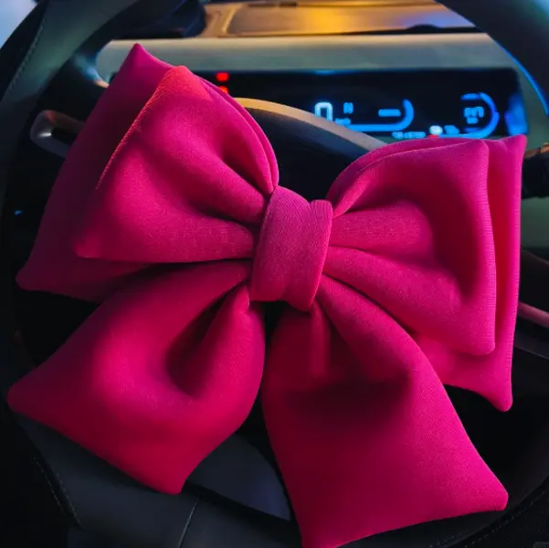 Cute Large Fabric Bow Bag Decoration, Adhesive-Back Decorative Accessories for Luggage, Cars - Versatile Accessories for Bags, Available in Pink, Red, Rose Red, Blue, Handbags Bag Accessory, Trendy Bag Charms