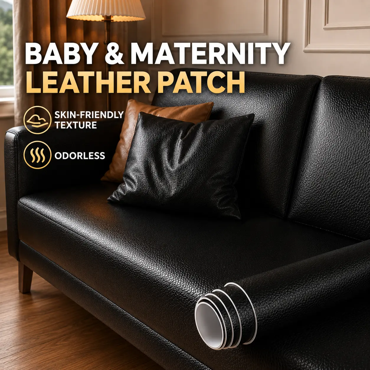 Durable PU Synthetic Leather Repair Patch - Pre-Pasted Self-Adhesive, Waterproof, Lychee Texture, Strong Edge Hold, Universal Leatherette Furniture Restore Solution, Adhesive Furniture Stickers for Home DIY Renovation
