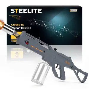 STEELITE Powerful Propane Torch Gun - Adjustable Flame Thrower for Campfire Starter, BBQ Grill & Fire Pit - Portable Blow Torch with Modular Design - Camping Gift for Men Dad Husband (Tank Not Included)
