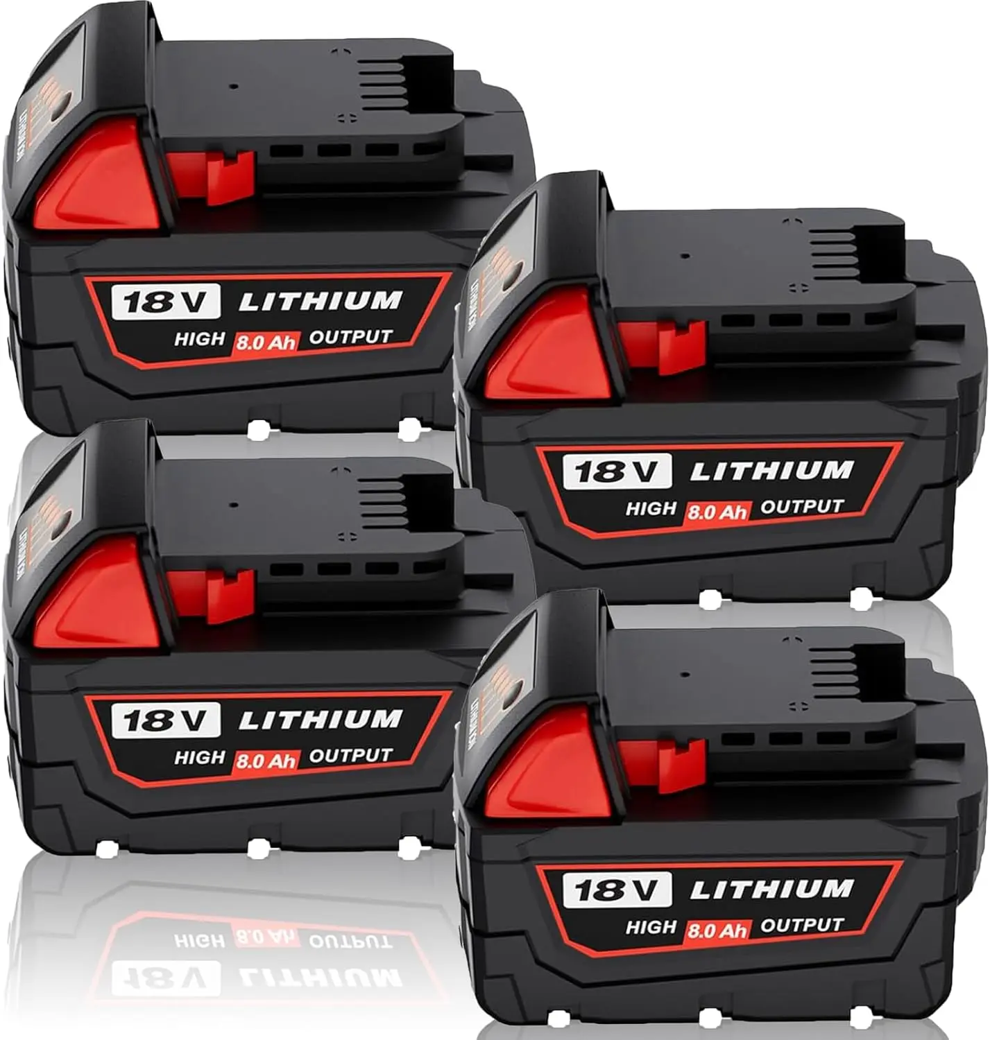 2-Pack 8.0Ah Lithium Rechargeable Power Tool Batteries - 18V Cordless Tools Batteries for Milwaukee M18 Series 48-11-1862, High Performance, Heavy-Duty Runtime Extension, CE ROHS Testing Standards Compliant, 24/7 Support