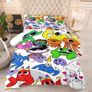 "Incredibox" Comforter Set, "Sprunki" Themed Print,Including 1 Quilt and 1 or 2 Pillowcases Without Pillows,Suitable as Fashionable Bedding Set for Family or Friends,Soft and Warm Fan Bedroom Decoration, Soft Bedding Sets