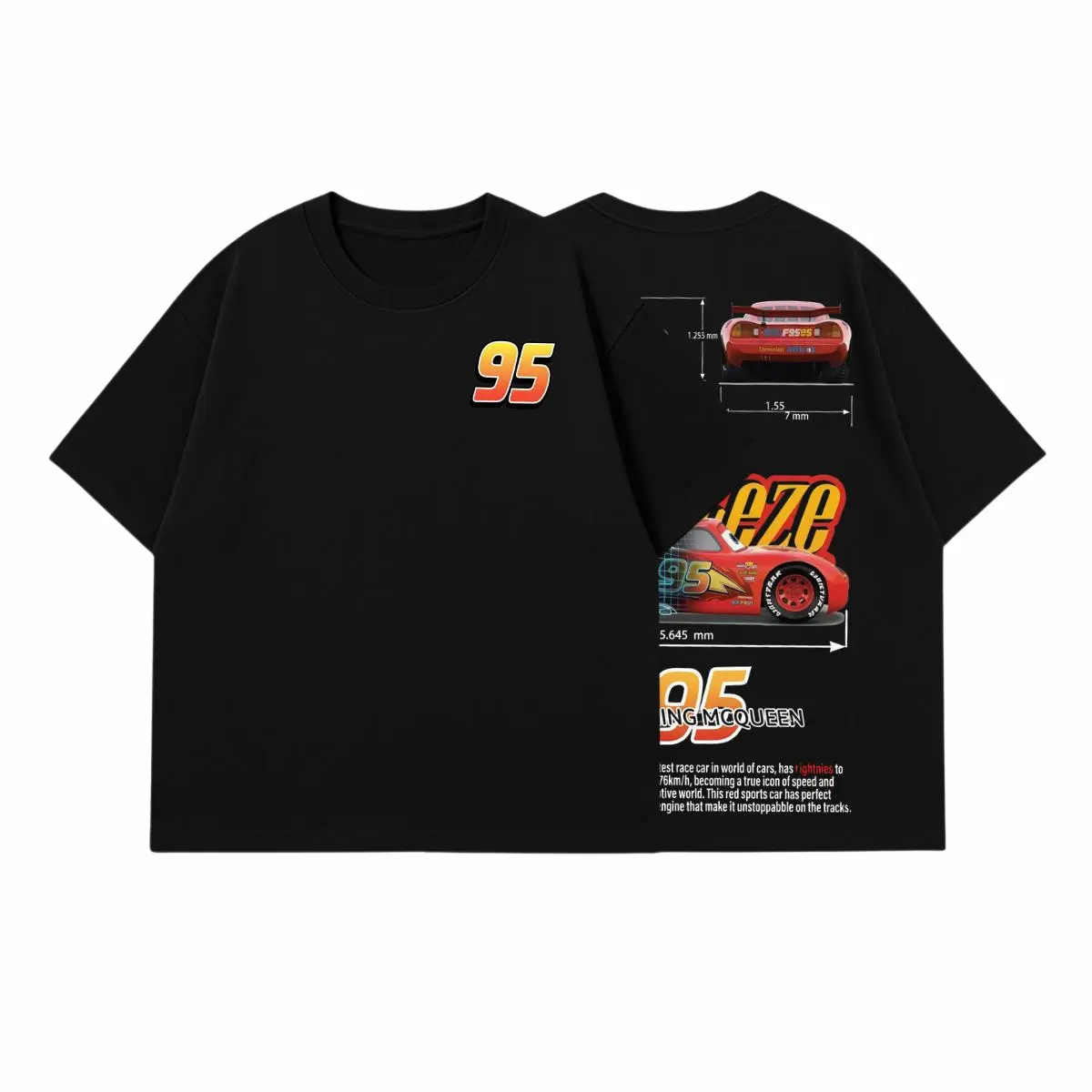 Retro Two Side Cars Gildan T-Shirt , Cars Movie T-Shirt,Mcqueen and Mater Retro Vintage Unisex Oversized Anime Graphic Tee – Trendy Y2K Acid Gildan,Manga Game Movie Lover Gift For Fans Merch