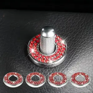 Sparkle Car Door Lock Cover Sticker, Artificial Rhinestone Decor Car Door Lock Protector, Car Interior Decoration Accessories