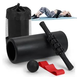 5 in1 Foam Roller Set, Deep Tissue Muscle Massage, Trigger Point Foam Roller Muscle Massage, Fitness Exercise Foam Roller, Massage Roller, Massage Ball, Stretching Strap for Pilates Yoga