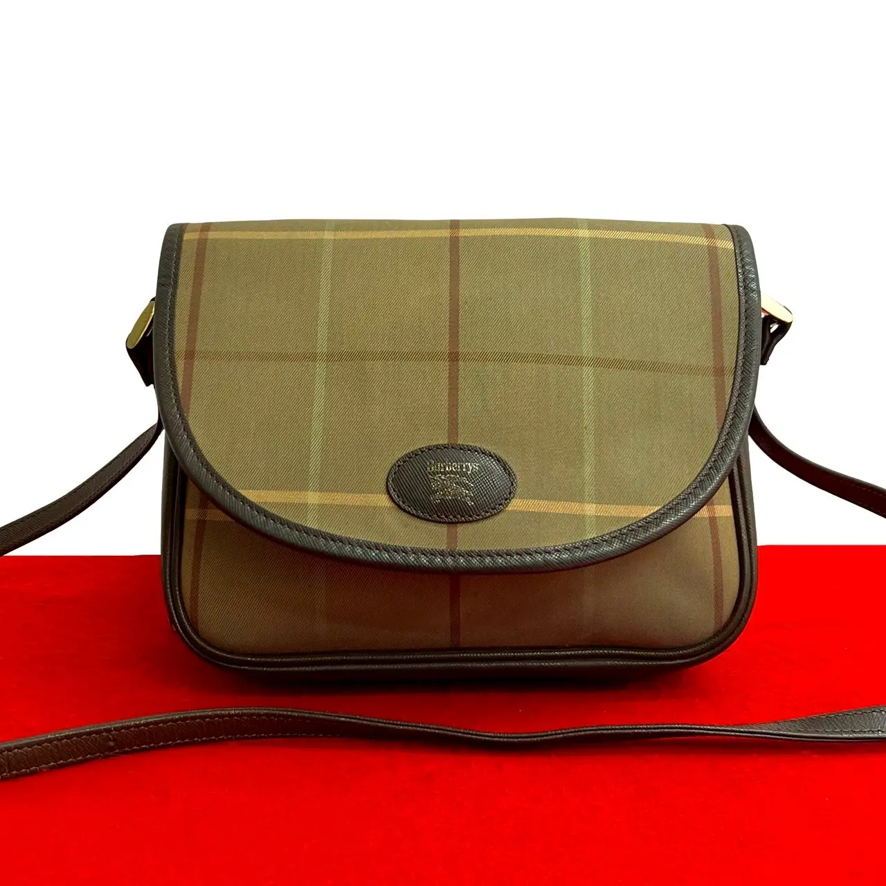 Pre-owned BURBERRY Canvas Shoulder Bags Leather Shoulder Bag