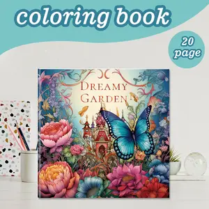 Innovative Adult Coloring Book Dreamy Garden Theme Watercolor Floral Design, Stress Relief Thick Paper 20 Pages, Perfect Christmas & Halloween Gift for Ages 14+