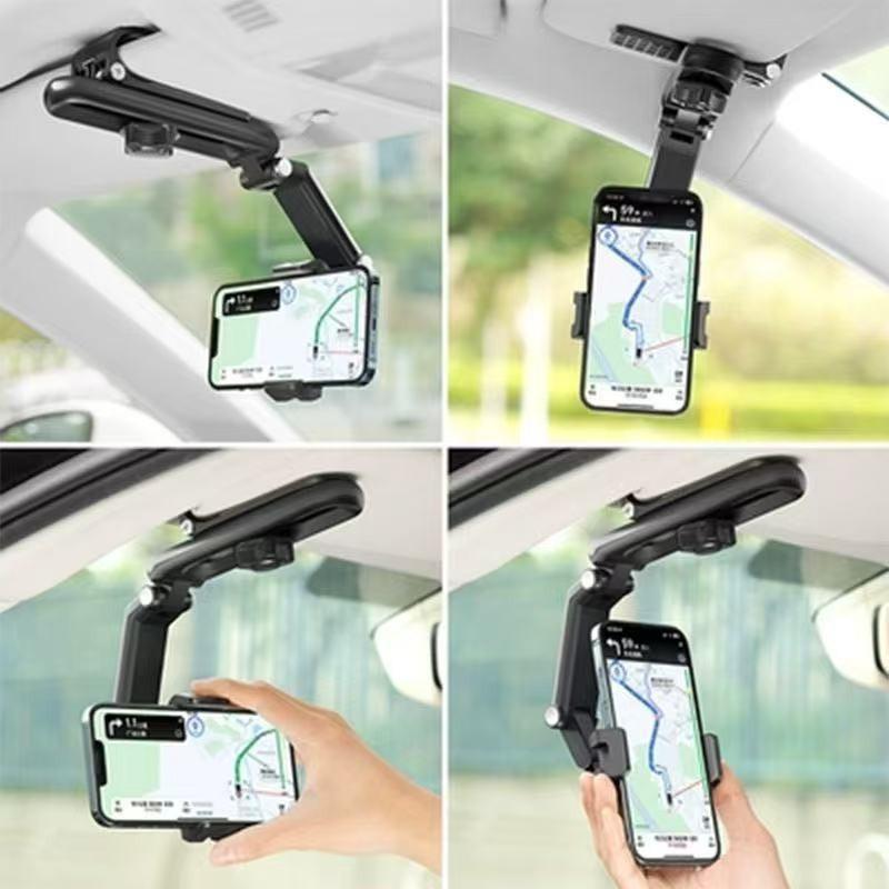 2025 Good Quality New 1080° Multi-function Sun Visor Universal 360 Degree Rotating Phone Holder Suitable for Any Scene Car Holder -Rotatable and Retractable adjustable