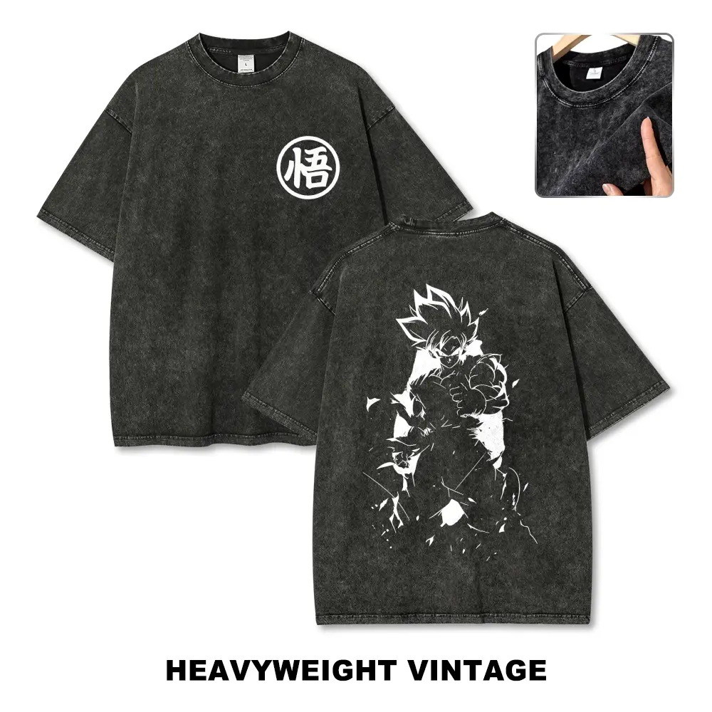 Men's Oversized 90s Vintage Anime Graphic Tee, Streetwear Top for Vacation Outfits