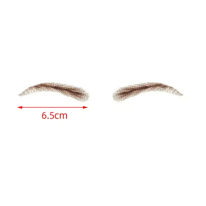 Women's Real Human Hair Eyebrow Extensions, Female Eyebrows with Feathered Flow & Natural Arch, Handmade HD Lace Thin Backing, Waterproof, 6.5cm Light Brown, Heat Resistant, Hd Lace Base, Self-Adhesive, Straight, Not Visible, Arch Brow, Multi-Dir.