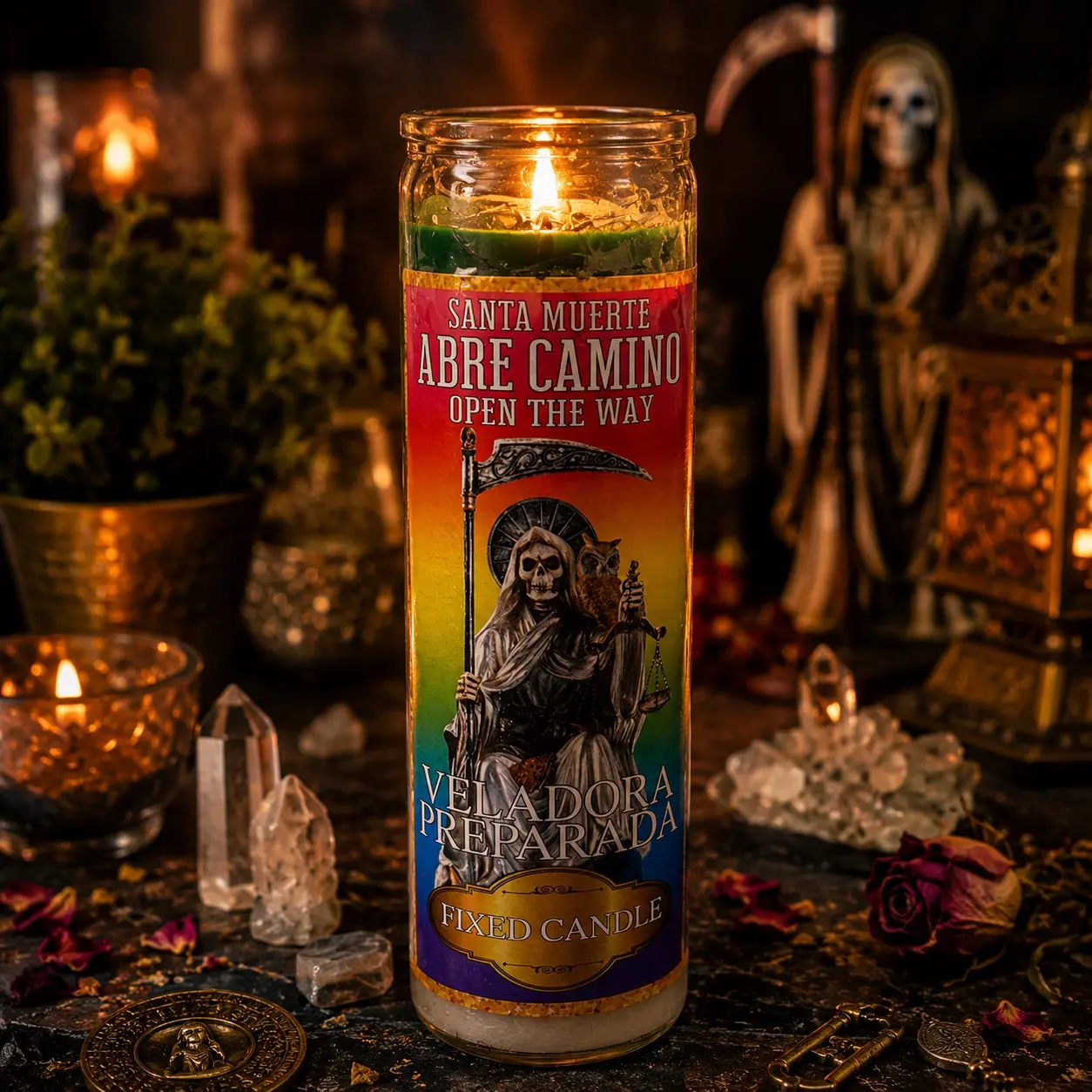 Santa Muerte Open the Way Fixed Candle – Spiritual Devotional Candle