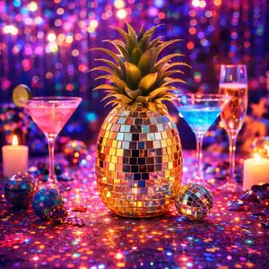 Disco Pineapple Decoration, Disco Ball Light Show, Party Centerpiece Gift, Home Aesthetic Decor, Sunlight Dancing Lights