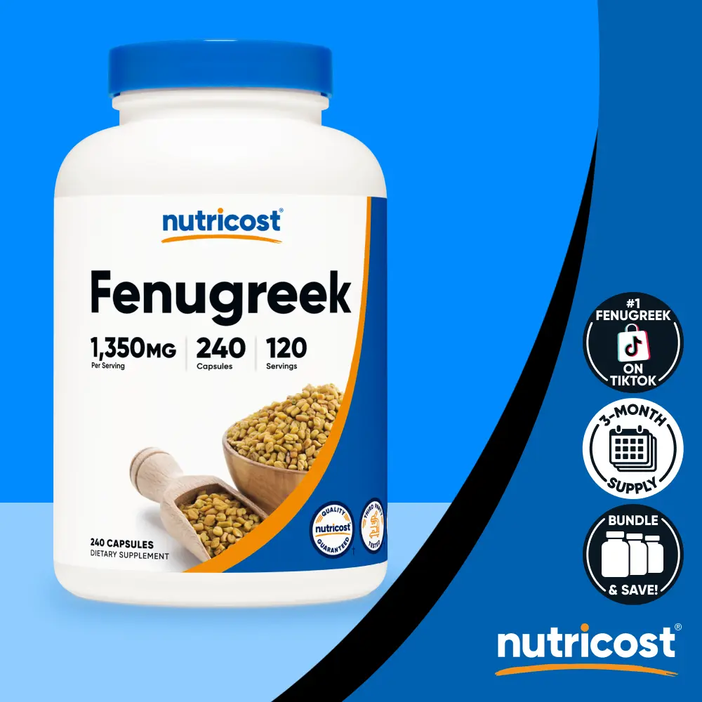 Nutricost Fenugreek Capsules Supplement - 240 Capsules Nutricost Fenugreek Capsules Supplement - 240 Capsules
