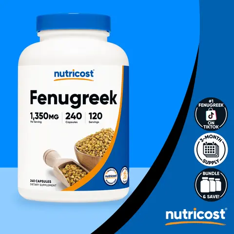 Nutricost Fenugreek Capsules Supplement - 240 Capsules