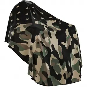 Army Green Professional Barber Cape - Adjustable Neck Closure Salon Cape, Salon Quality Styling Cape for Hairdressers & Barbers, Unisex Design