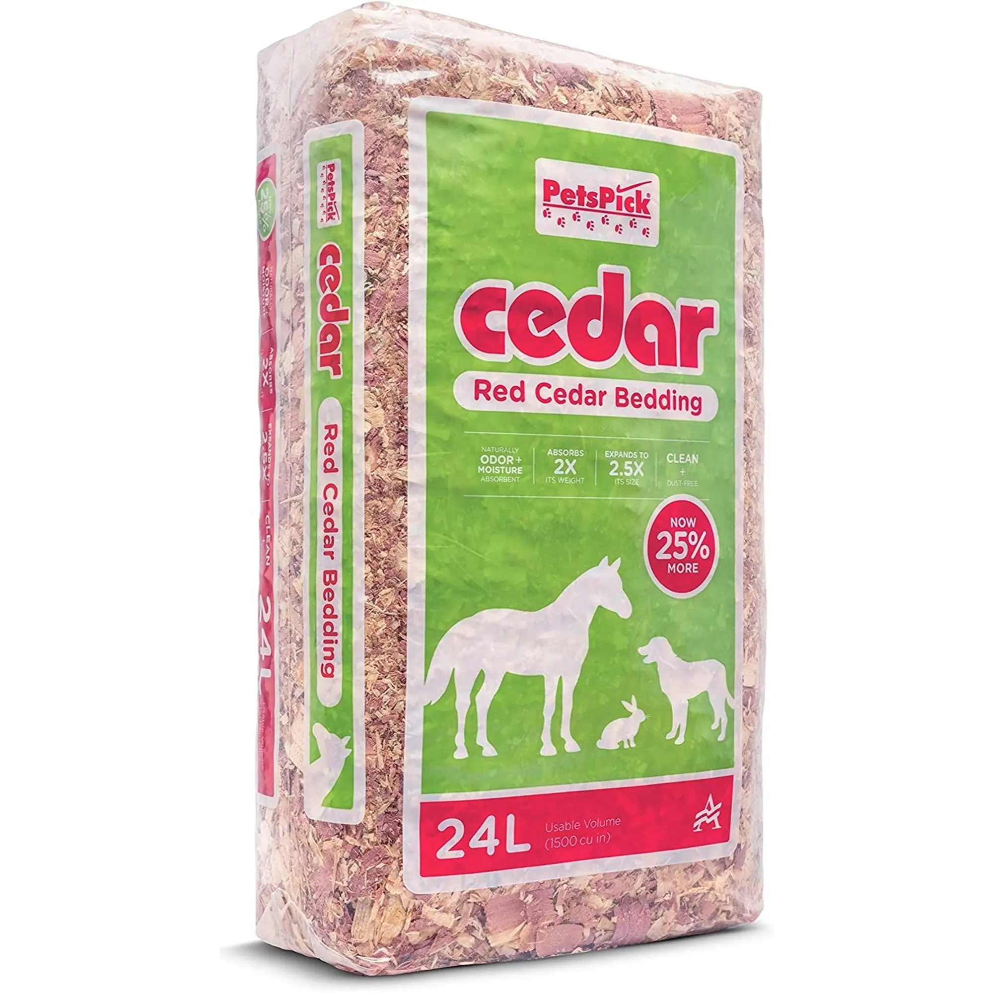 PetsPick Red Cedar Pet Bedding for Dogs, Horses, Small Animals, 24L