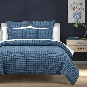 Cloud Puff Blue 3 Piece Quilt Set