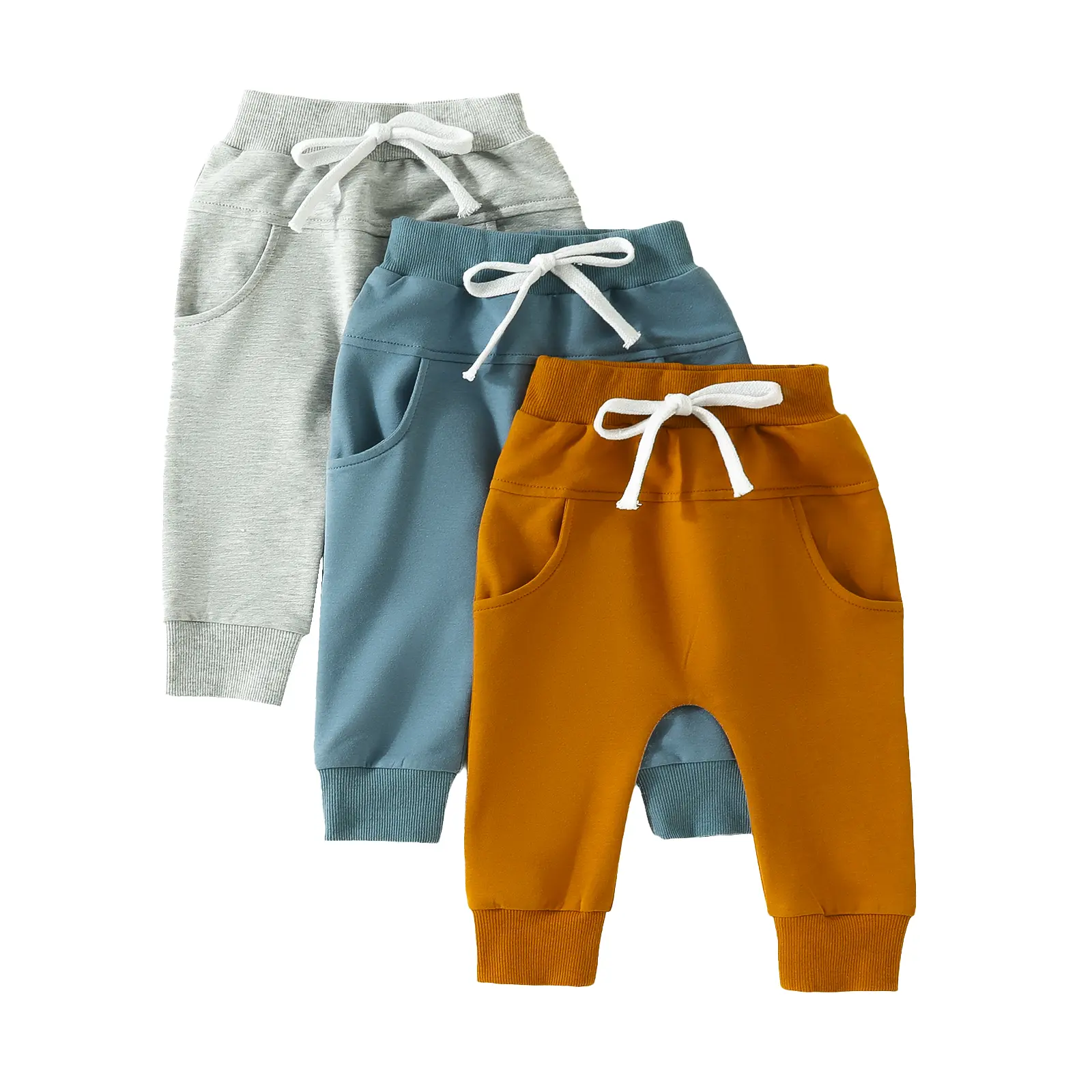 Toddler Baby Boys 3 Pack Pants Loose Harem Pants Casual Elastic Waist Jogger Pants Trousers Sweatpants