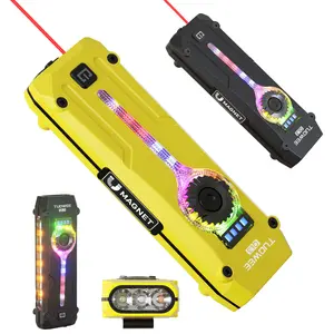 Rechargeable Edc Flat Pro Flashlight with red beam, UV & LED Combo, Magnetic Base, Portable Pocket Light for Outdoors Emergency, Led Flashlights