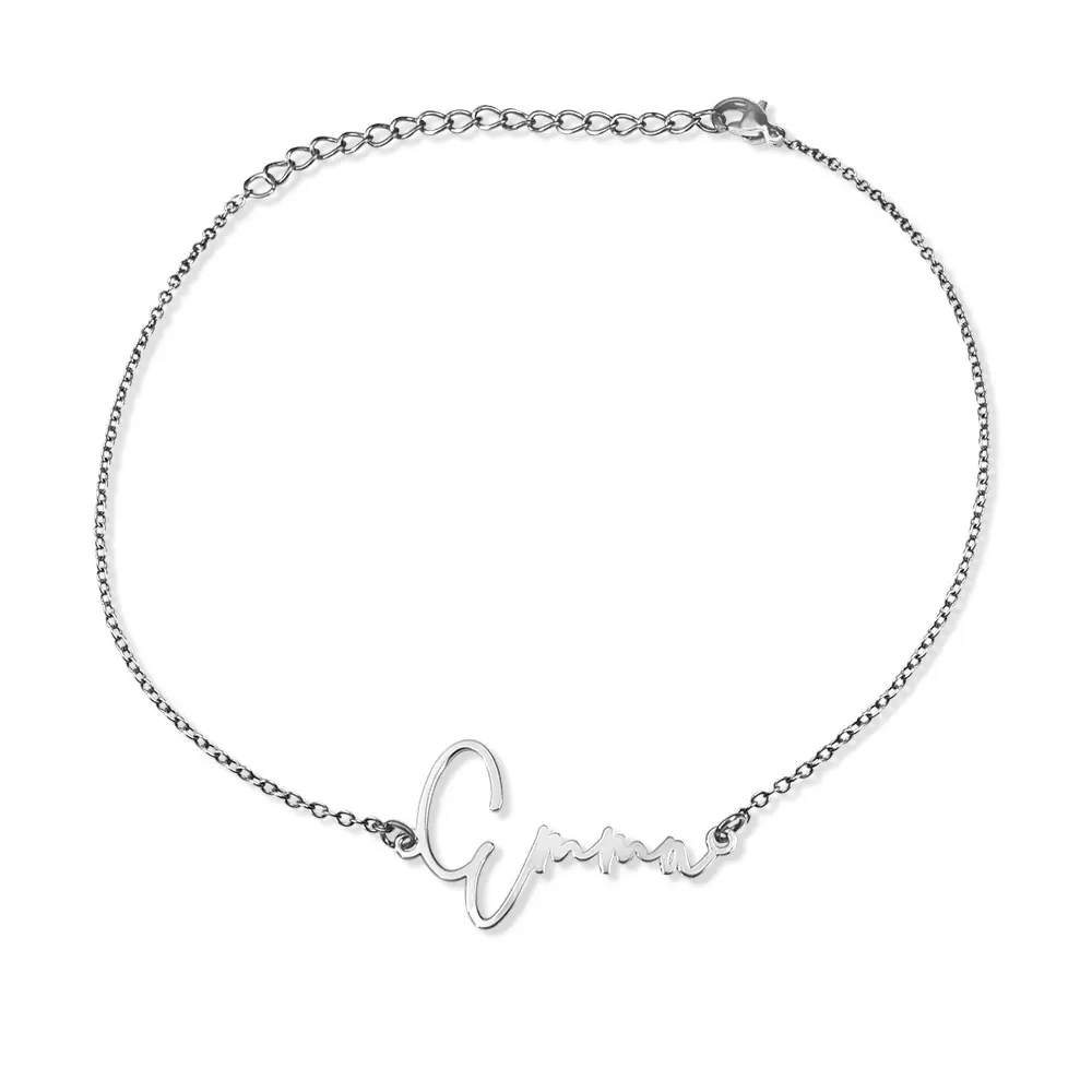 Exclusive Personalized Modern Script Name Anklet / Ankle Bracelet