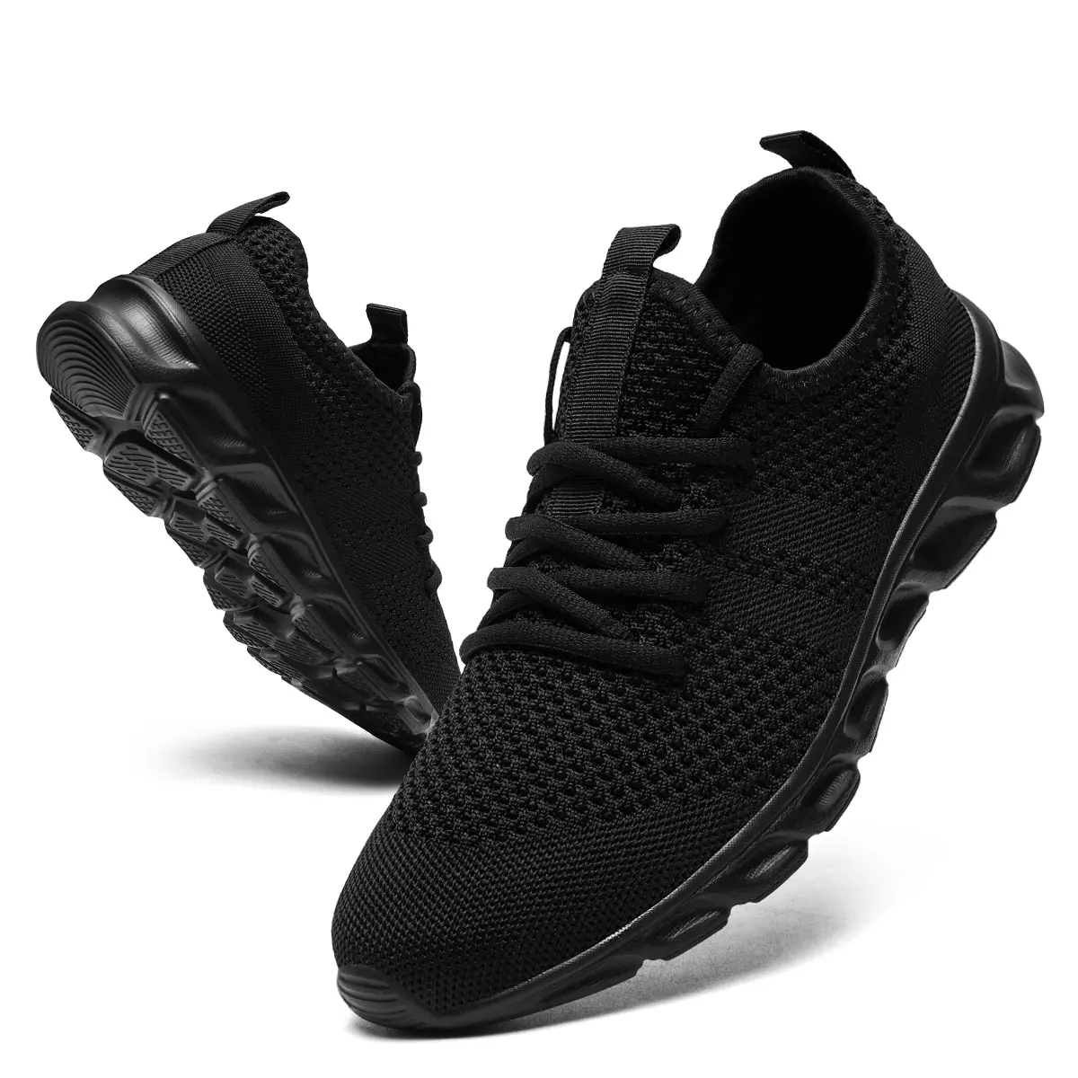 Men's Cross Trainers, Lightweight Woven Mesh Fashion Sneakers with Cushioning for Gym, Walking, and Casual Wear, Lace-Up, Rubber Sole, Restaurants, Gardening, Woven Fabric, Athletic, Mesh Upper