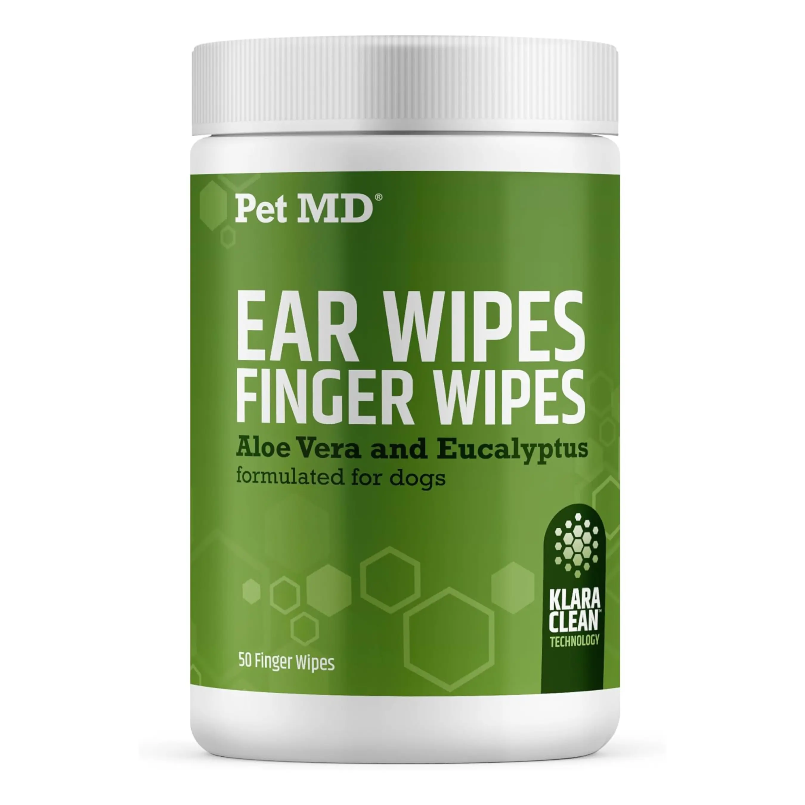 Pet MD Grooming Finger Wipe Duo- Aloe Vera and Eucalyptus Ear Finger Wipes and Dental Finger Wipes for Dogs