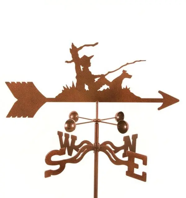 EZ Vane EZ1601-DK Metal Fisherman Weathervane with Deck Mount, 25" h x 21" w x 9" l, 3 Protective Coatings, Easily Installs, Prevents Rust or Fading