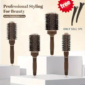 Round Hair Brush, Aluminum Roller Brush For Extra Tension and Grip, Ceramic Coated Barrel, for Travel, Easy to Create Blowout Look, Hairbrushes for Women Curly and Straight Hair, Thermal Round Brush, Blowout Heat Brush